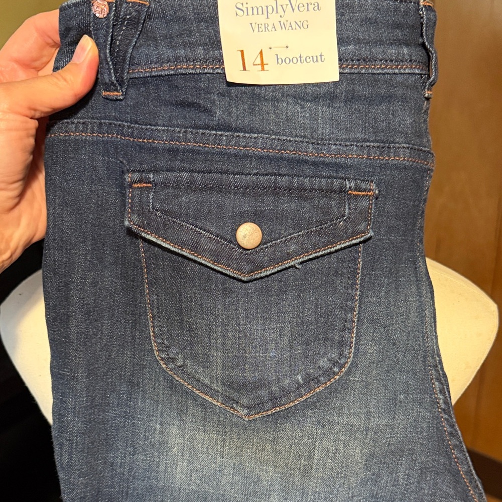 Simply Vera Vera Wang Women's Bootcut Jeans in Dark Blue Denim